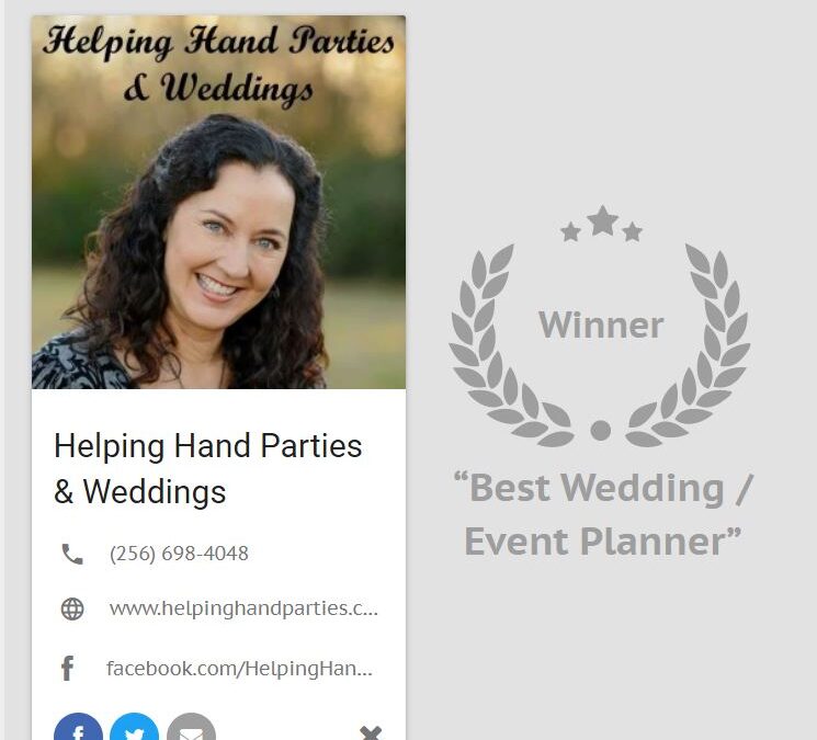 Helping Hand Parties & Weddings wins Best Wedding Planner In Huntsville